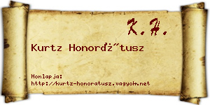 Kurtz Honorátusz névjegykártya